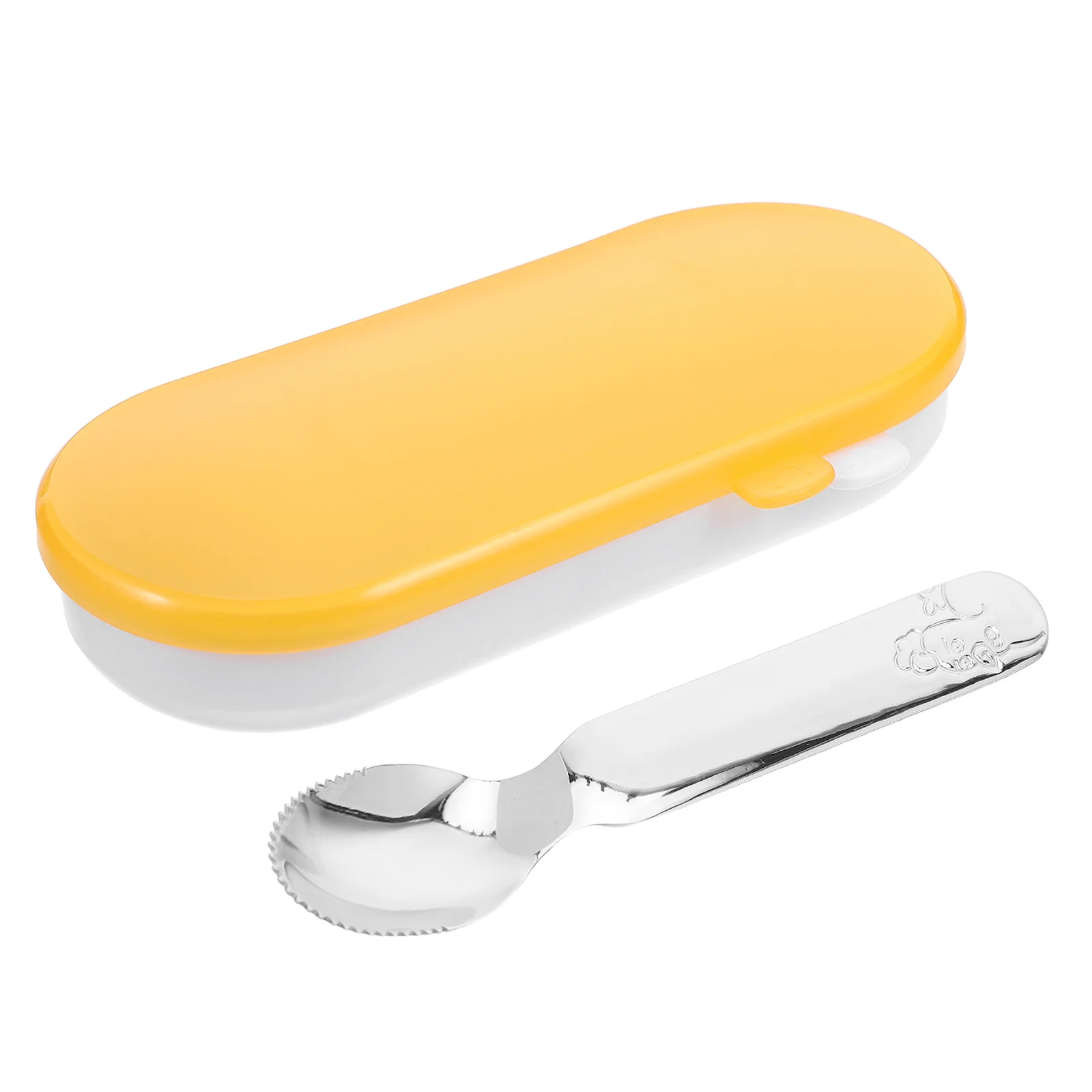 

Stainless Steel Feeding Spoon Ergonomic Fruit Scraping Mud Scoop Puree Feeder Weaning Utensils Food Spoon