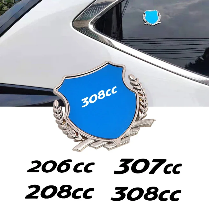 1PCS 3D Metal Car Side Window Body Decor Badge Sticker Wheat Ear Decal For Peugeot 206 CC 207 CC GTI 208CC 306CC 307CC 308CC GT