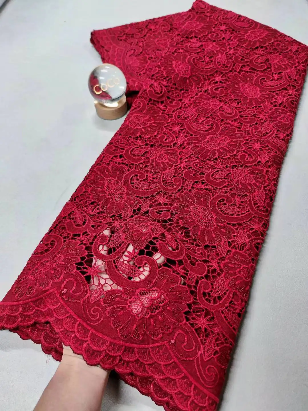 

Африканская кружевная ткань из углеродного волокна, хлопчатобумажные материалы для одежды, от метров, вышивка, 2025, вечерние платья, тюль, 5 ярдов