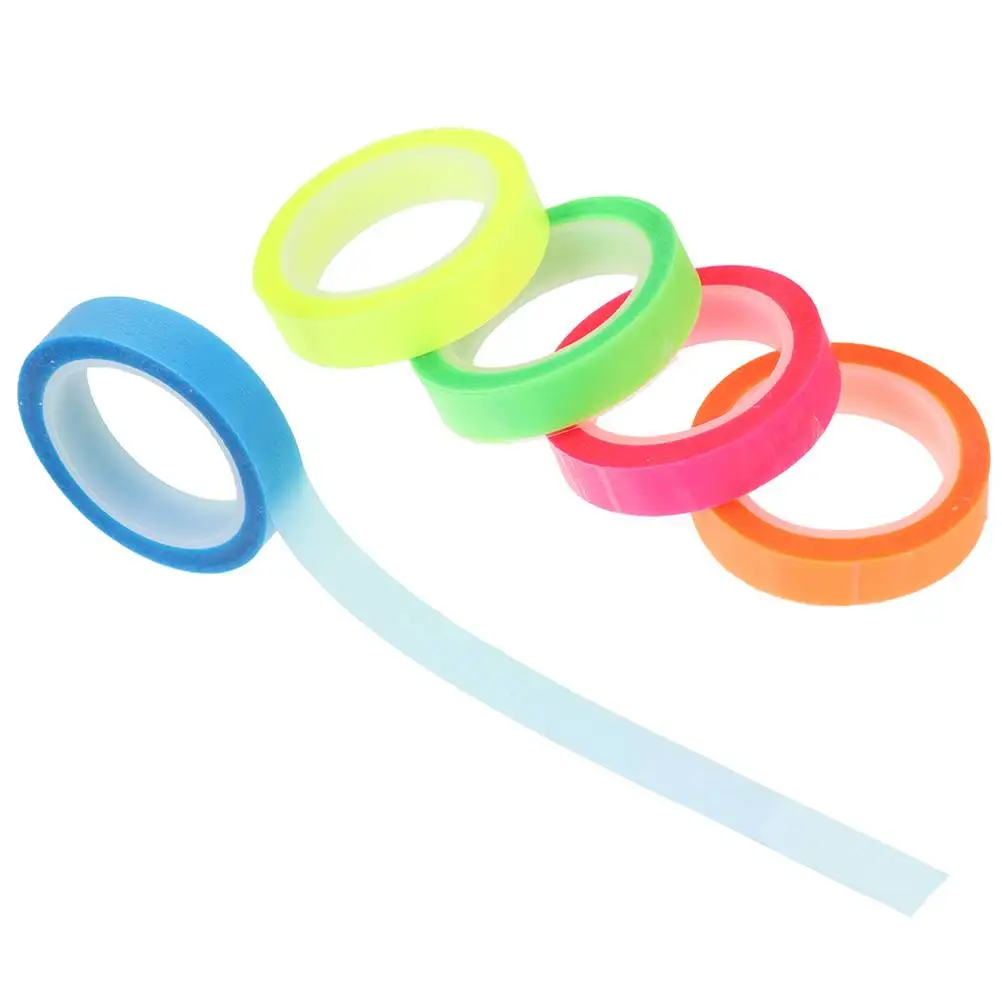 

10pcs 0.6cmx5m Waterproof Tearable Highlighter Tape Multicolor School Supplies Focus Reading Sentence Tabs Office