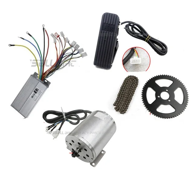 

Parts Set 1800W 48V E-Bike Black Brushless Motor Controller Throttle Pedals Charging ATV Ebike Electric Go Kart