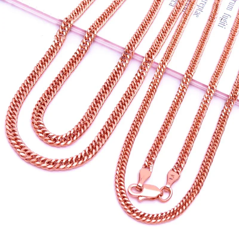 Classic Copper plated rose gold Long Chunky Necklace New Fashion Chains Hip Hop Style Stacked Party fashion Jewelry