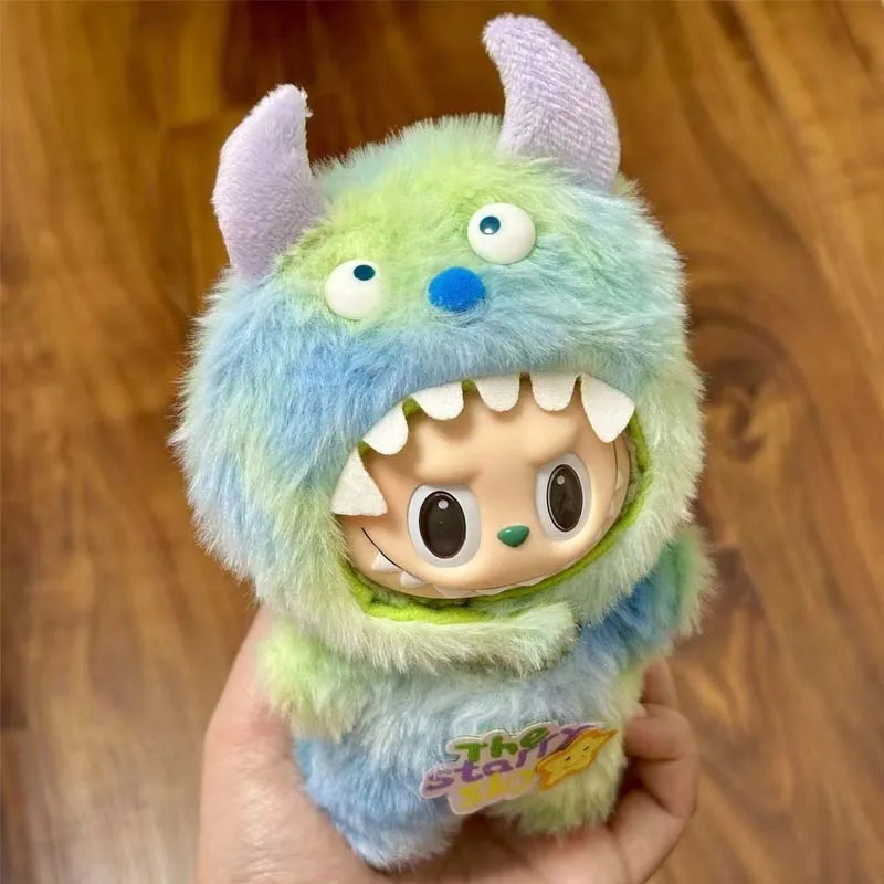 Lovely Cartoon Rabbit Set for 17cm Ropa Labubu V1/V2/V3 Clothes Plush Cute Dinosaur Labubu Blue Onesie for Labubu Accessories