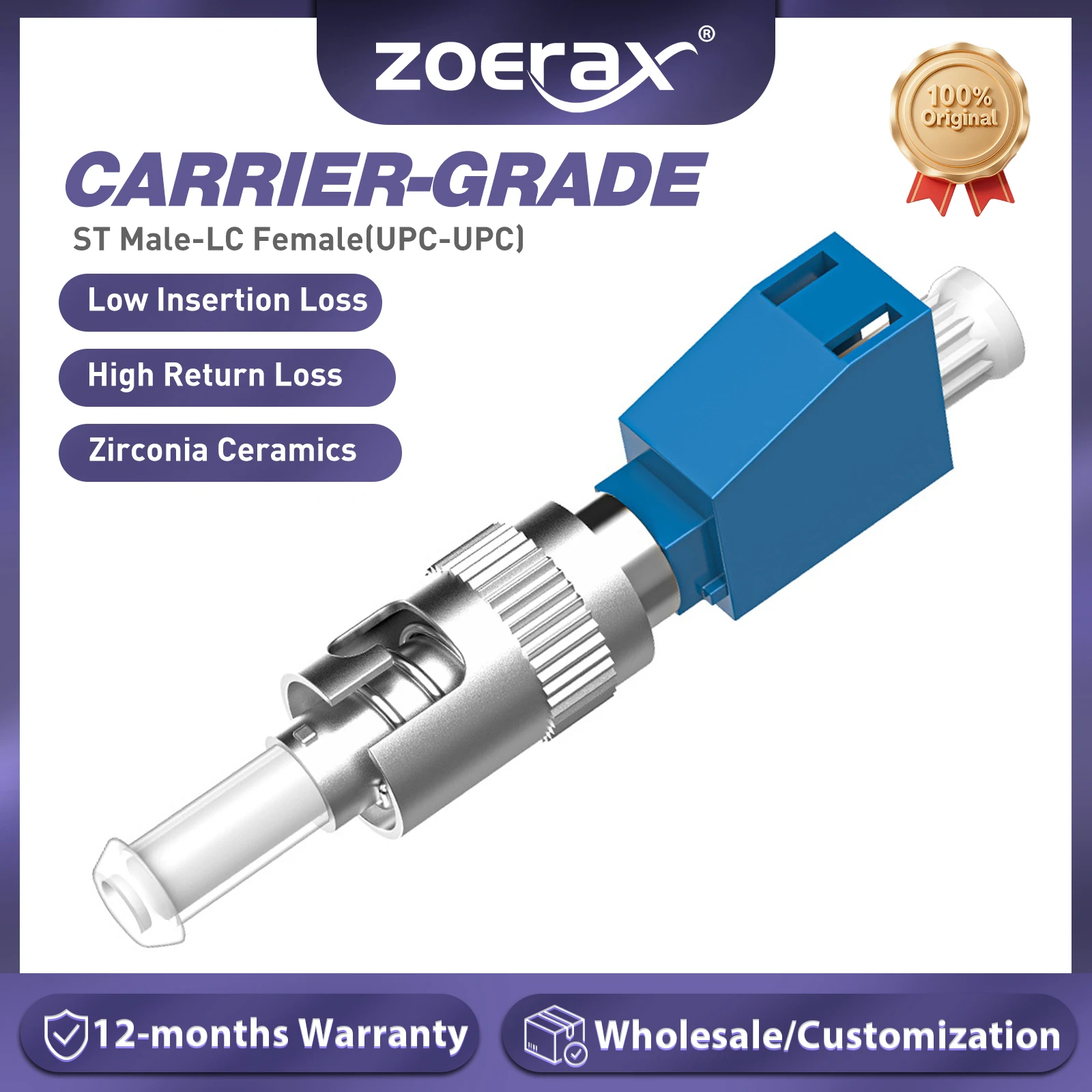 ZoeRax ST Male to LC Female UPC Simplex Optical Fiber Connector Adapter For FTTH Red Light Pen OTDR Optical Power Meter Coupler