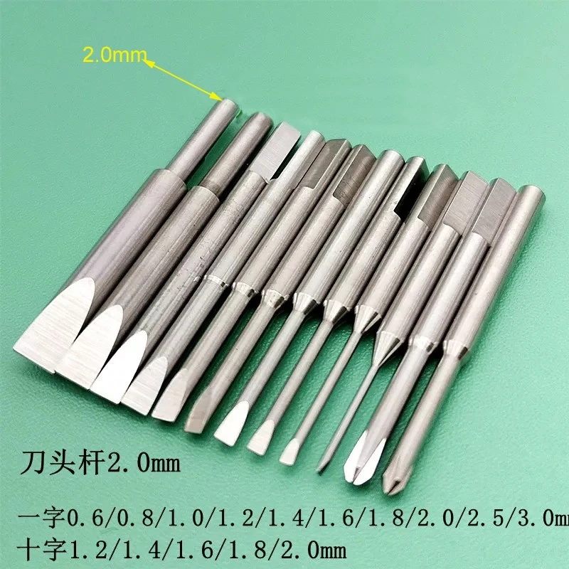 10pcs/lot Screw Bits Watch Maintenance Tools Screwdriver Head Straight Body Flat Blade Screwdriver Can Be Used