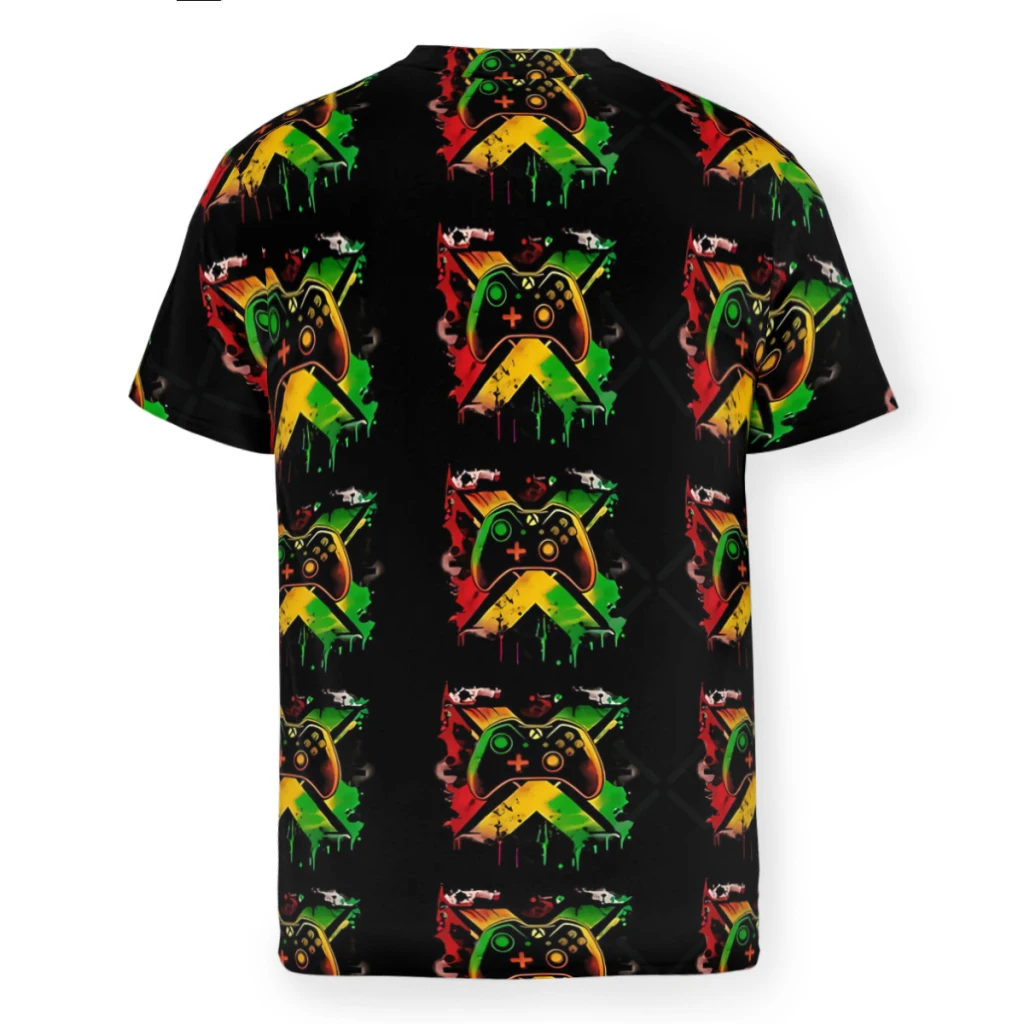 تي شيرت أسود من Xbox Gamers مطبوع عليه شعار X ثلاثي الأبعاد من البوليستر تي شيرت رجالي بأكمام قصيرة ملابس الشارع كبيرة الحجم #5