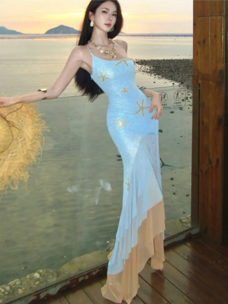 One Piece Summer Cover Ups Women Swimsuit Sleeveless Robes Bathing Suit New Beach Holiday Solid Irregular Maxi Dresses Cover-Up