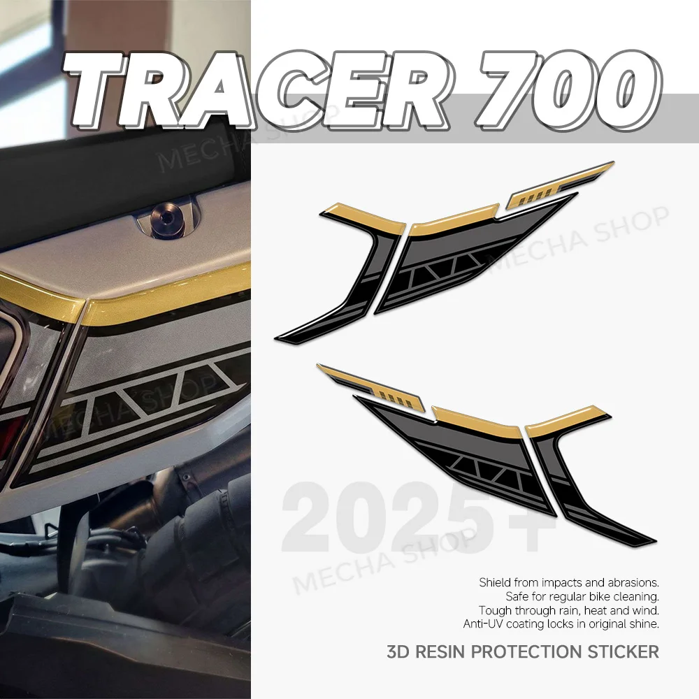 For TENERE 700 2025 Motorcycle Side Fairing Rear Sticker Kit 3D Resin Protector Sticker