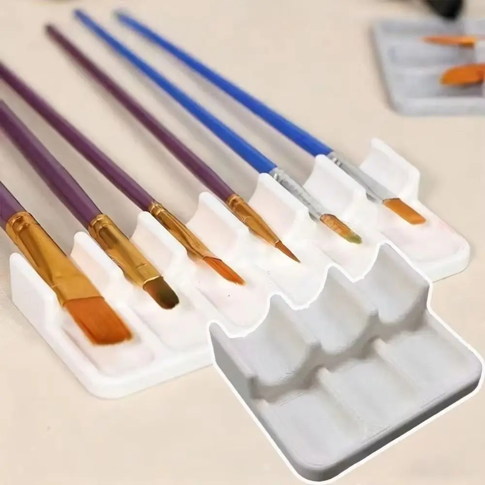 3D Printed Plastic Brush Holder Durable Lightweight Brush Storage Box Mini Size Easy To Clean Rests Drip Tray Pad