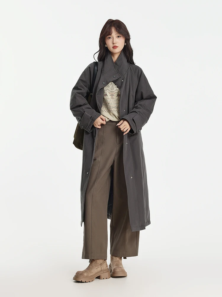 

Легкая длинная куртка из гусиного пуха с воротником-стойкой, зимняя новинка, женское модное пальто Memory's Start 69AD98833