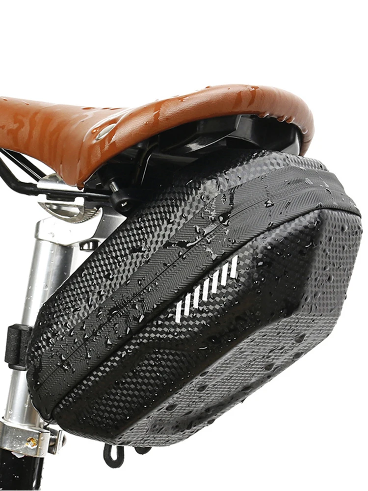 Bike Bag Rear Waterproof Bicycle Saddle Bag Hard Shell Cycling Accessories Bag Can Be Hung Tail Lights