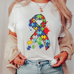 Autism Awareness Shirt Women Clothing Unisex T-shirts Autism Support Tshirt Short Sleeve Clothes Awareness Month Oversized Tees