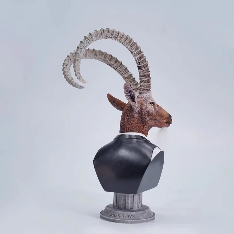 1/6 Głowa owcy sibirskiej, rzeźba symulacyjna, ruchoma głowa zwierzęcia, model rzeźby pasujący do figurek żołnierzy o wysokości 12 cali, akcesorium do ciała figurki.