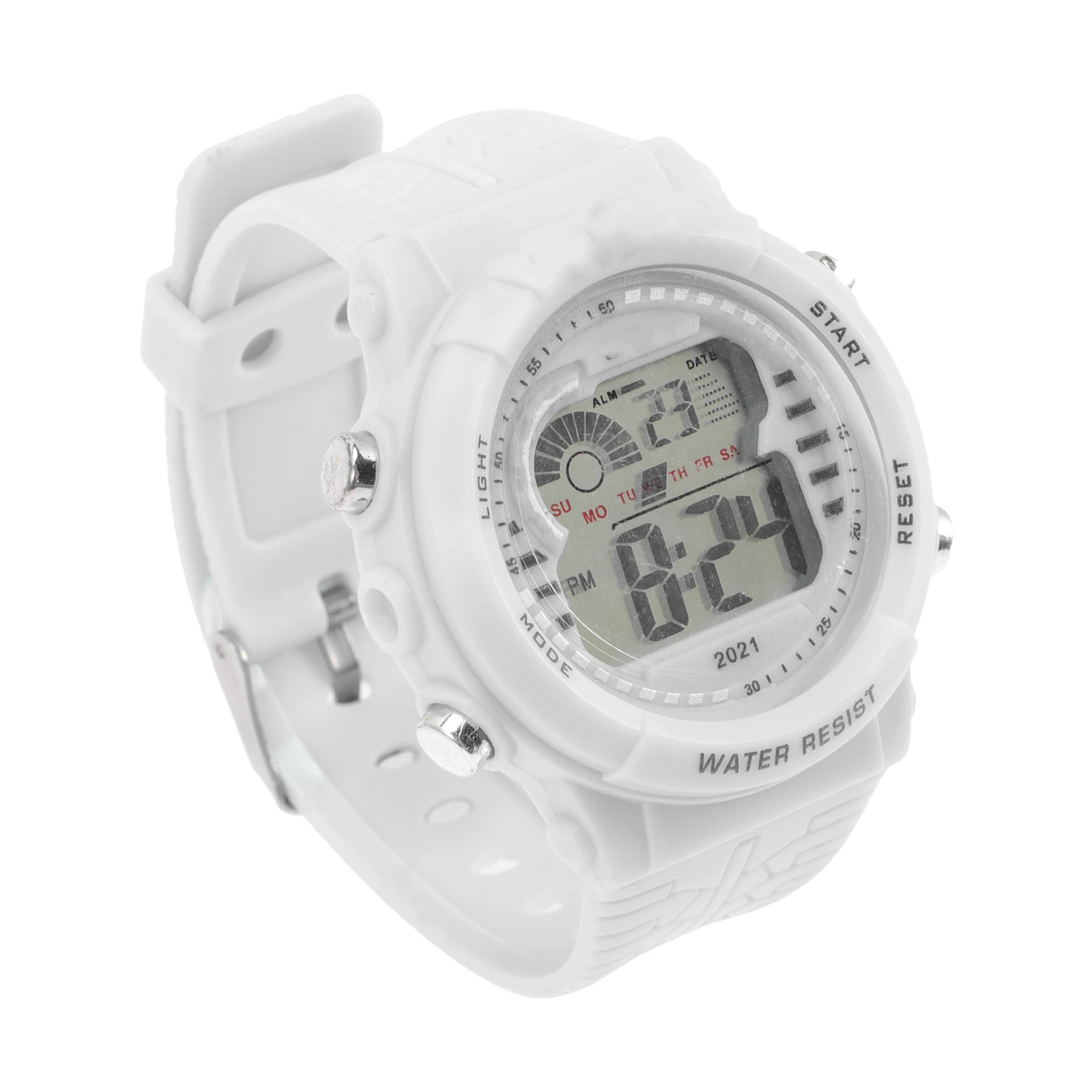 

Digital Sports LED Large Screen Waterproof Alarm Timer Acrylic Resin Mirror Kids Children Digital Watch Men Women Angel White