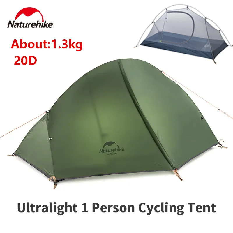 Naturehike 20D Ultralight Cycling Tent With Mat Double Layer Rainproof Outdoor Camping Backpacking Portable Single Tent Travel