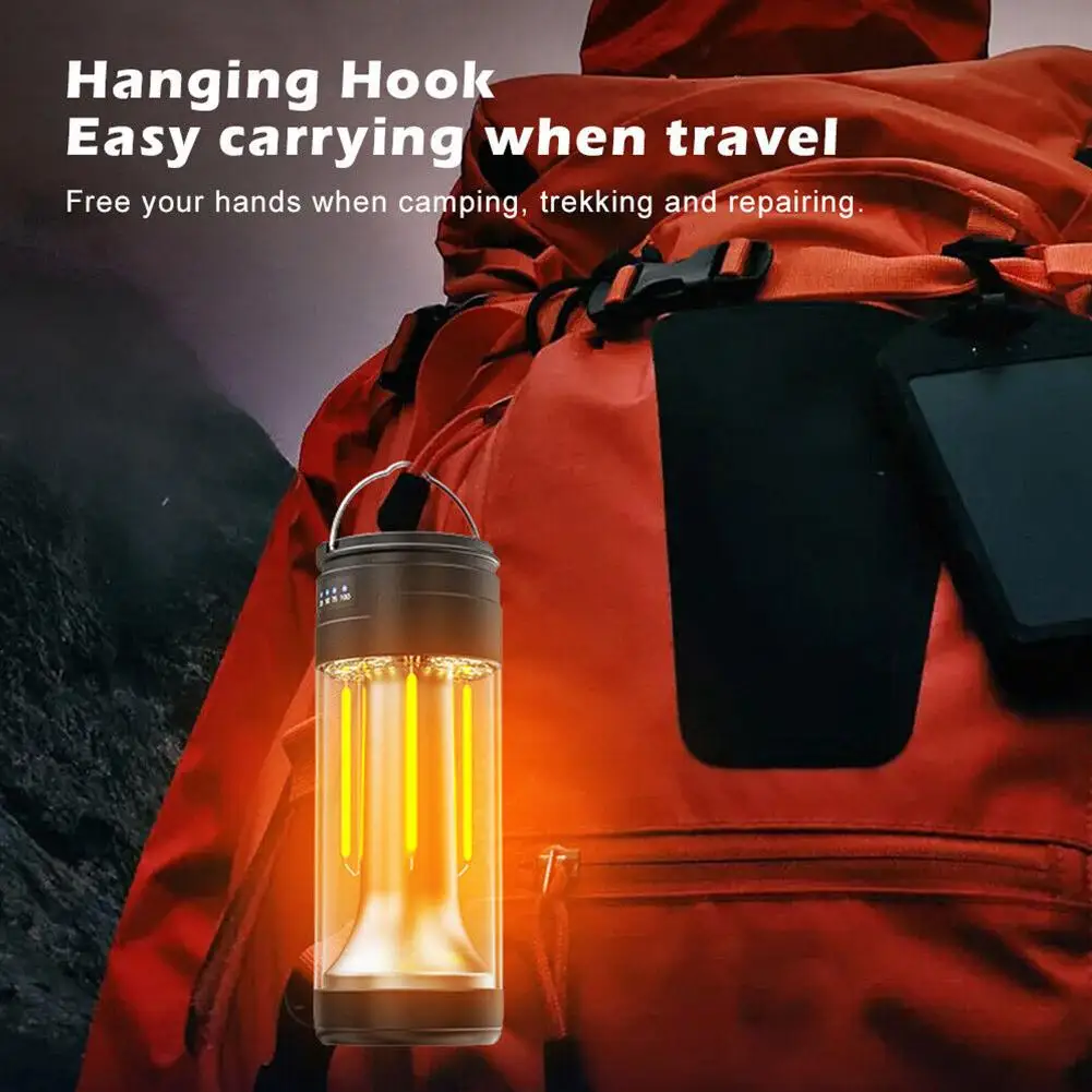 Retro Camping Laterne wiederauf ladbare Taschenlampe Power Bank Outdoor hängende Zelt lampe wasserdichte Not licht zum Angeln Wandern