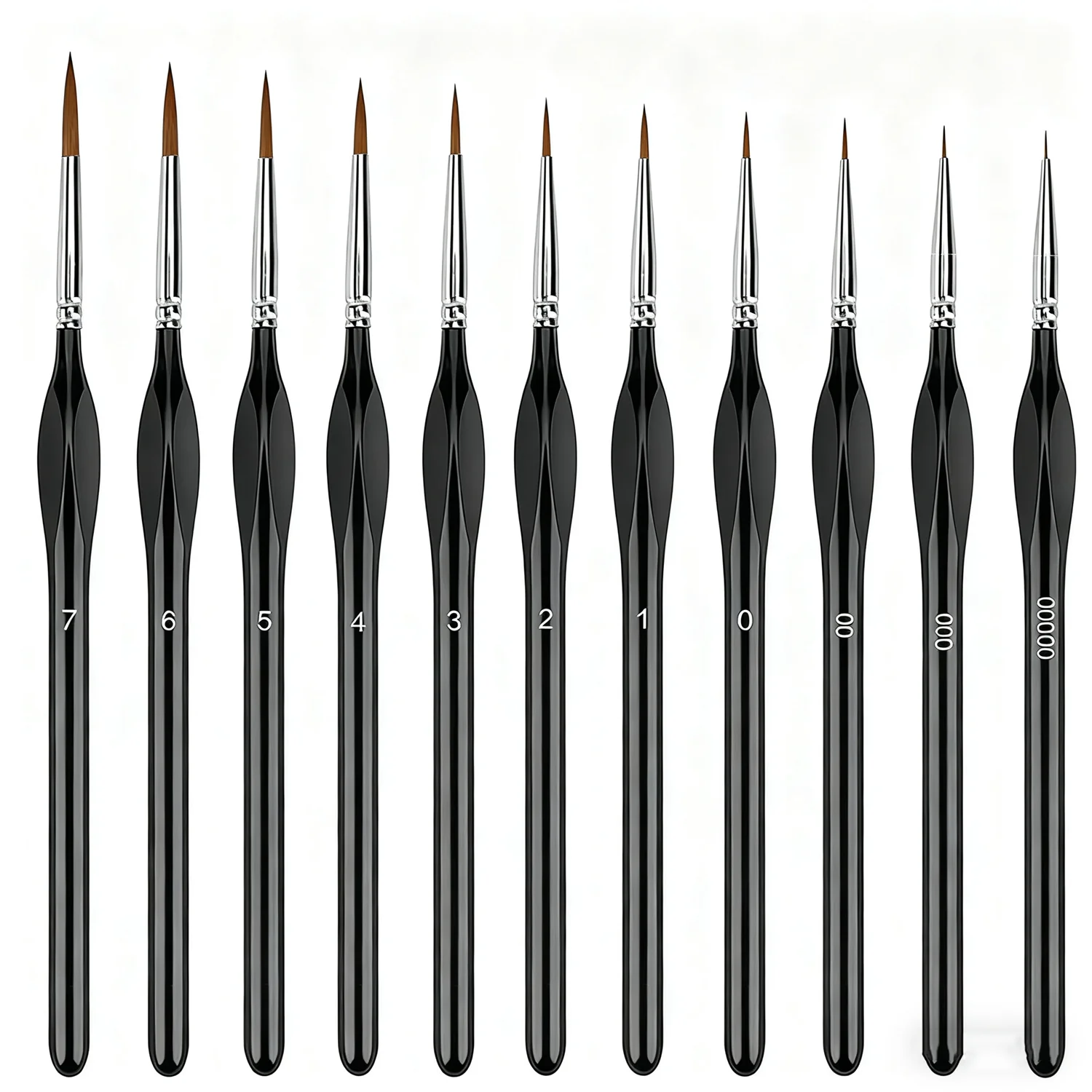 Miniature Paint Brushes Set - Premium Goat Hair Dry Brushes for Model Painting, Domed Drybrush Kit for Scale Models & Miniatures