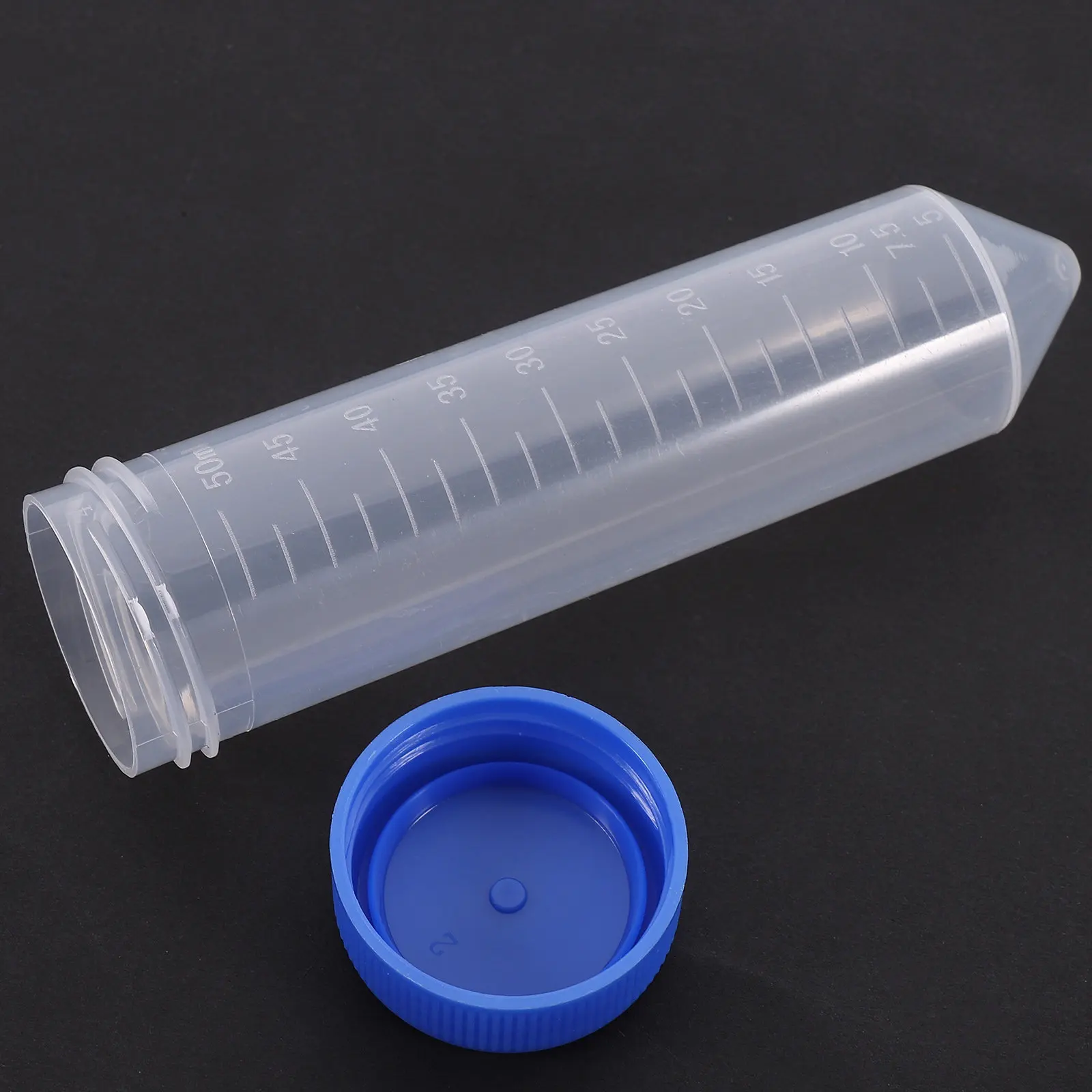 25Pcs Centrifuge Tubes 50Ml Plastic Screw Cap Transparent Leakproof Smooth Wall Scientific Research Liquid Sample Storage