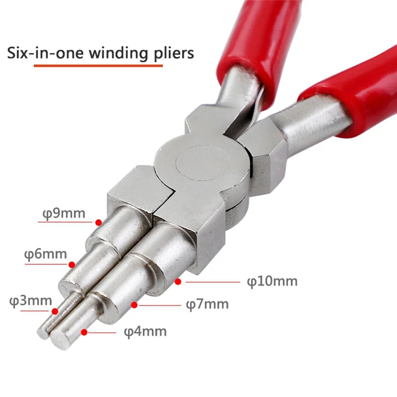 

A23P 3 Pieces Of Jewelry Pliers Steel DIY Pliers Steel Six-Segment Hand Winding Modeling Pliers