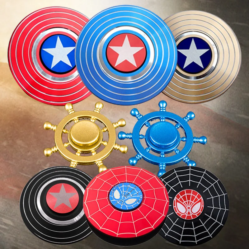 Round Shape Captain Spinner Aluminum Alloy Spinner Decompression Toy Spinner Adult Toys  Fingertip Gyro