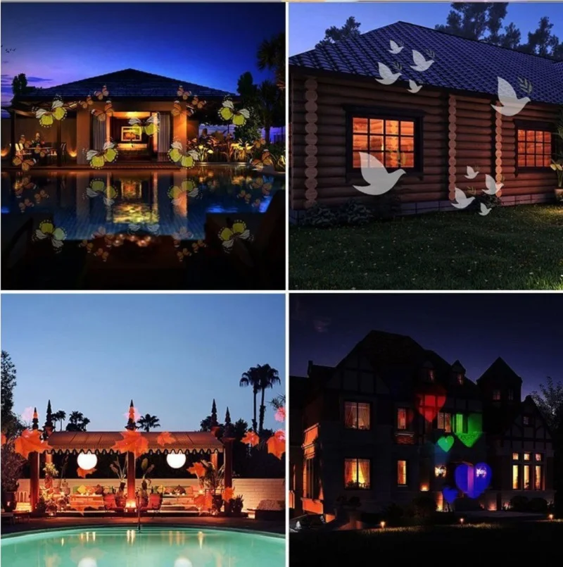 Christmas Laser Projector Outdoor Garden Rotating LED Lights Snowflake Santa Claus Projector Decoration