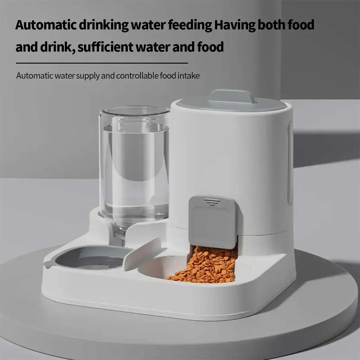 

A5 1-Pack Automatic Gravity-Fed Cat Water Dispenser & Feeder - Spill-Proof Large Capacity One-Piece Design A