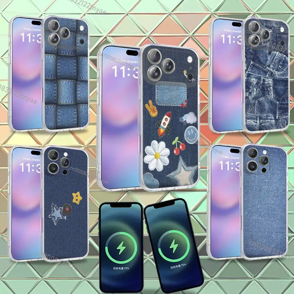 

Jeans Cowboy Denim printed Phone Case For iPhone 16,14,11,17,13,15,12,Air,Plus,Pro,Max,E,Frosted for MagSafe Magnetic Wireless