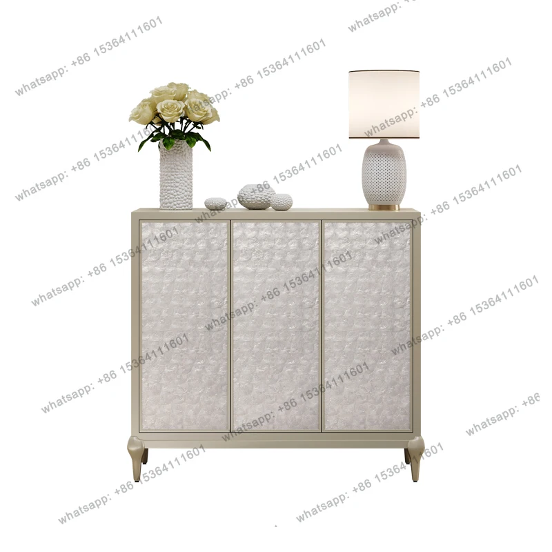 

56American light luxury porch cabinet enters the door with large capacity, modern simplicity and explosion, solid wood cabinet