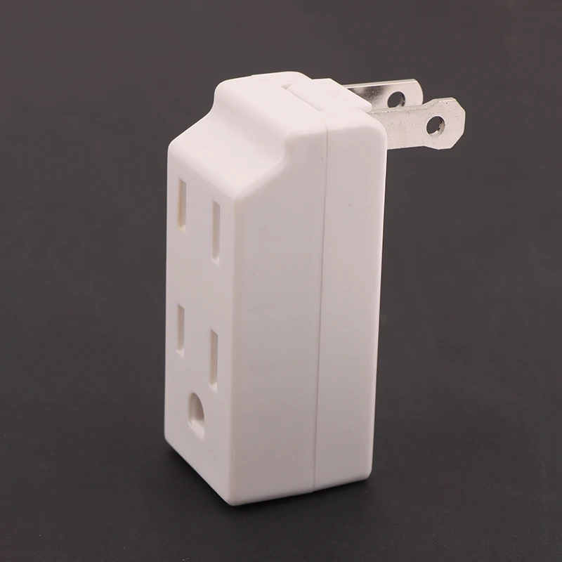 ** * 3 In 1 American Standard Power Plug Adapter NEMA 1-15P Male To Female 125 Degree Rotation US 2 Pin To 3 Pins Socket