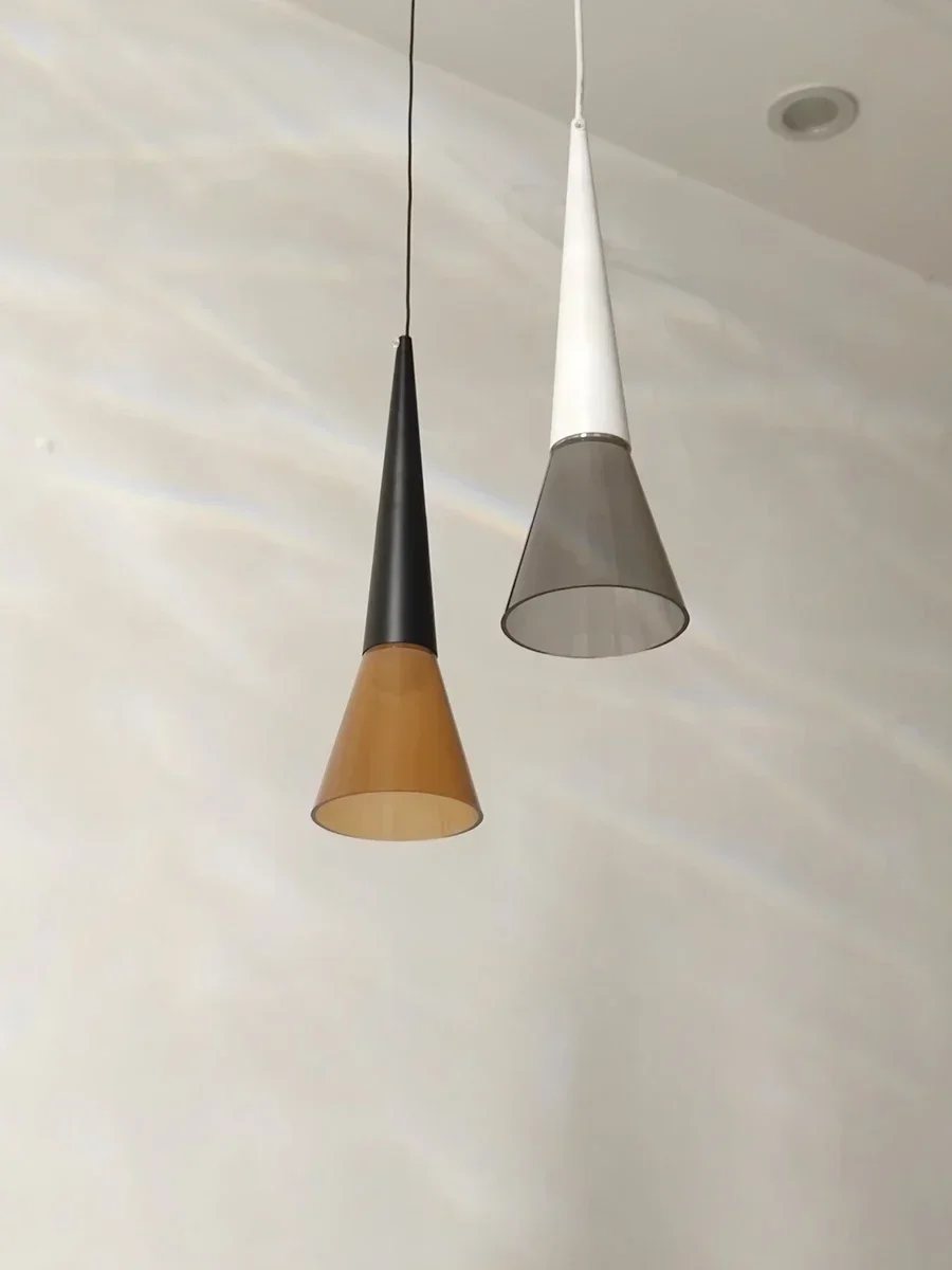 

Конический светодиодный подвесной светильник с регулируемой яркостью, полупрозрачная люстра, домашний подвесной светильник для столовой, гостиной, бара, кафе