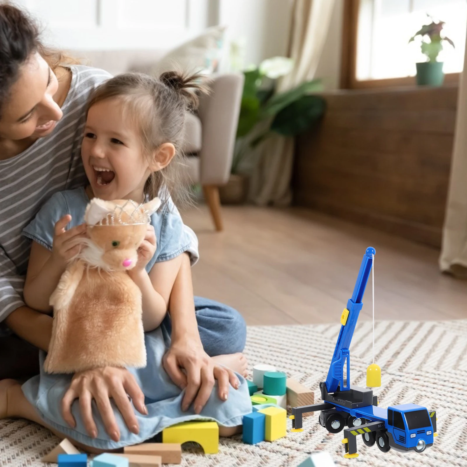 

Crane Truck Plastic Large Telescopic Height Adjustable Arm Simulation Engineering Car Construction Vehicle for Kids Pretend Play