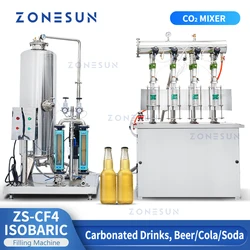 ZONESUN ZS-CF4 napoje gazowane izobaric napełniarka piwo Cola Soda gazowana napoje alkoholowe woda mineralna wino musujące