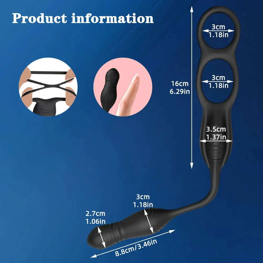 전립선 마사지 남성용 페니스 바이브레이터 무선 아날 플러그 지연 사정 수탉 반지 엉덩이 자위 섹스 토이 게이 커플