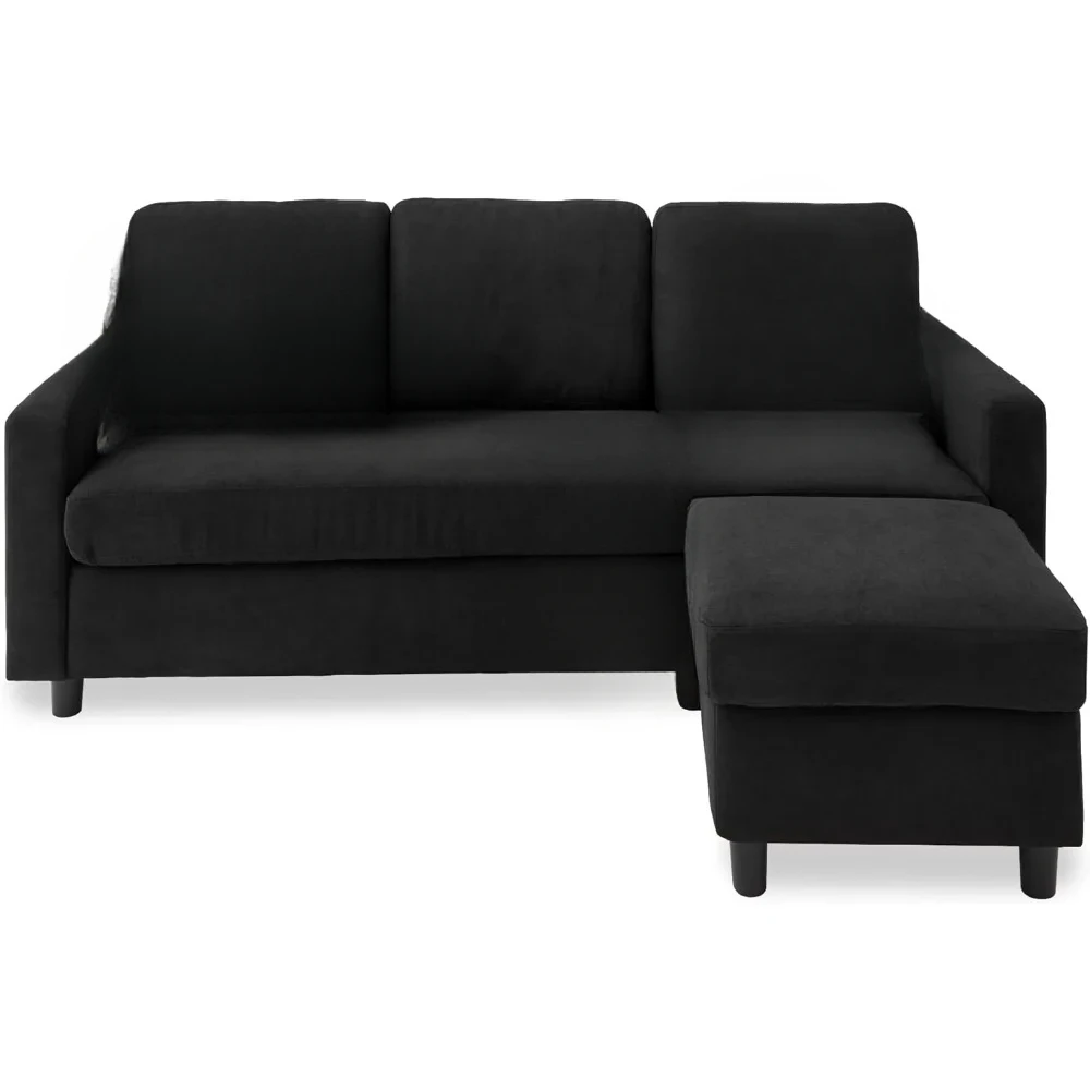 Sofa, Upholstered Sectional Sofa for Home, Apartment, Dorm, Bonus Room, Compact Spaces W/Chaise Lounge, 3-Seat Living Room Sofa