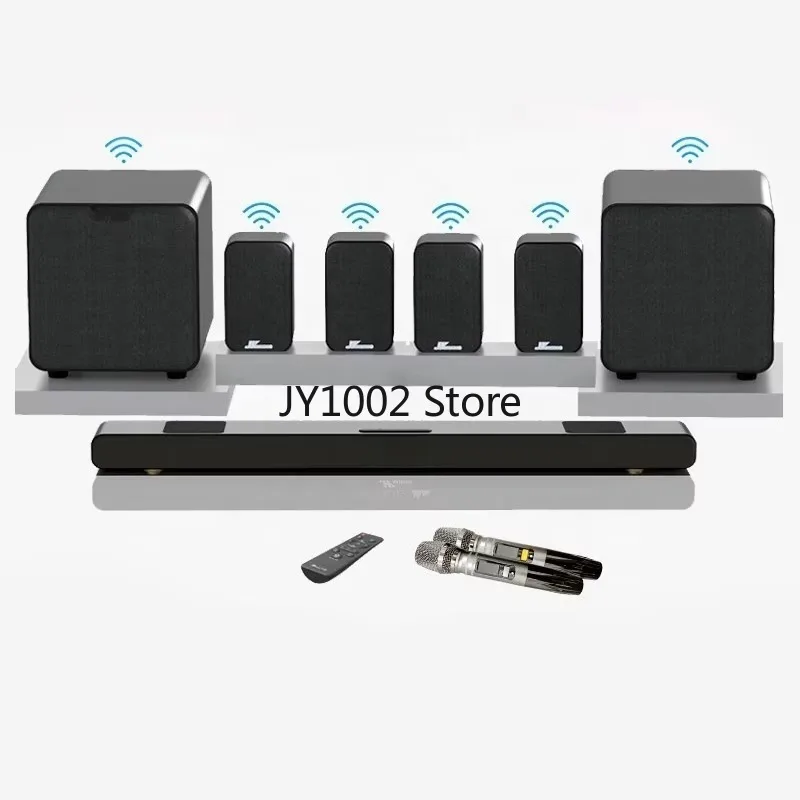 

Home Theater System 7.2 Surround Sound Wireless Soundbar with Wireless Subwoofer and Remote Control