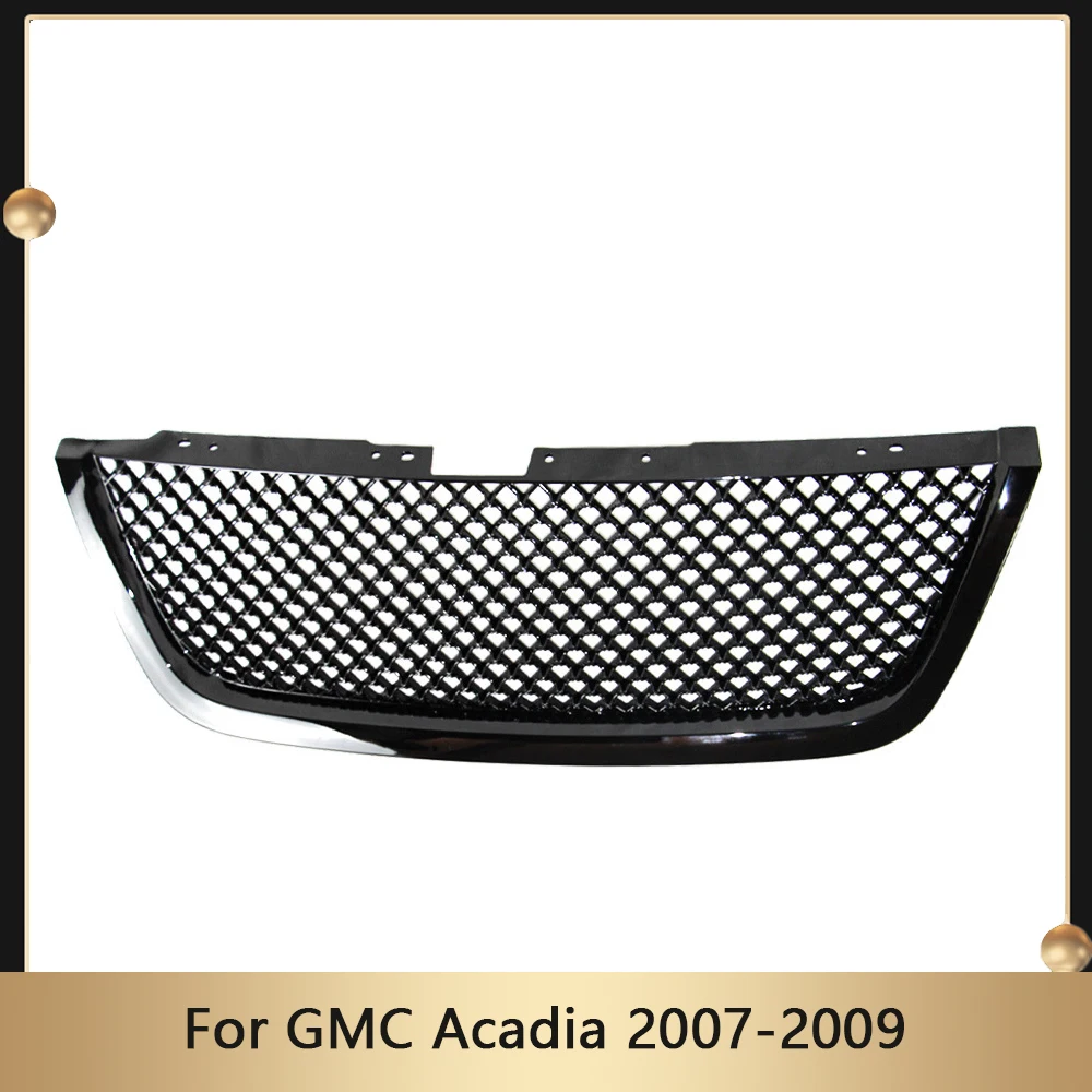 Radiator Grille Car Mesh Grill Gloss Blsck Fit For GMC Acadia 2007 2008 2009 Front Racing Grills Upper Grid Auto Accessories