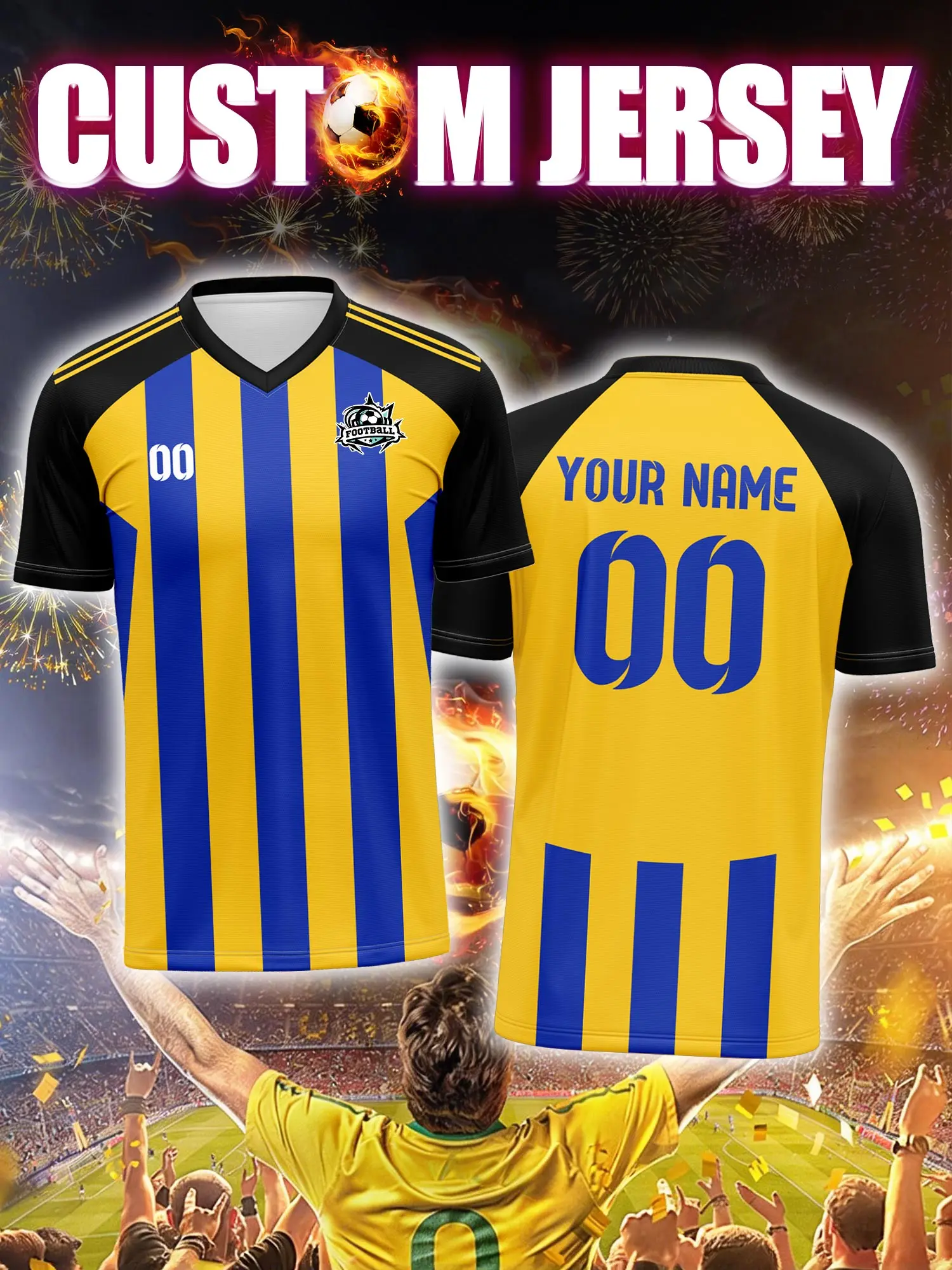 2026 Men's and Women's Customized Name and Number Sports V-Neck Jerseys, Quick-Drying, Fashionable, Sublimation Technology
