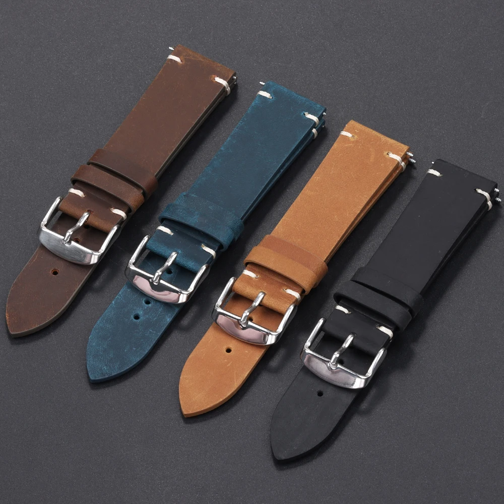 جلد العجل جلد طبيعي الساعات حزام (استيك) ساعة 18 مللي متر 20 مللي متر 21 مللي متر 22 مللي متر 24 مللي متر Smartwatch حزام براون الساعات اكسسوارات