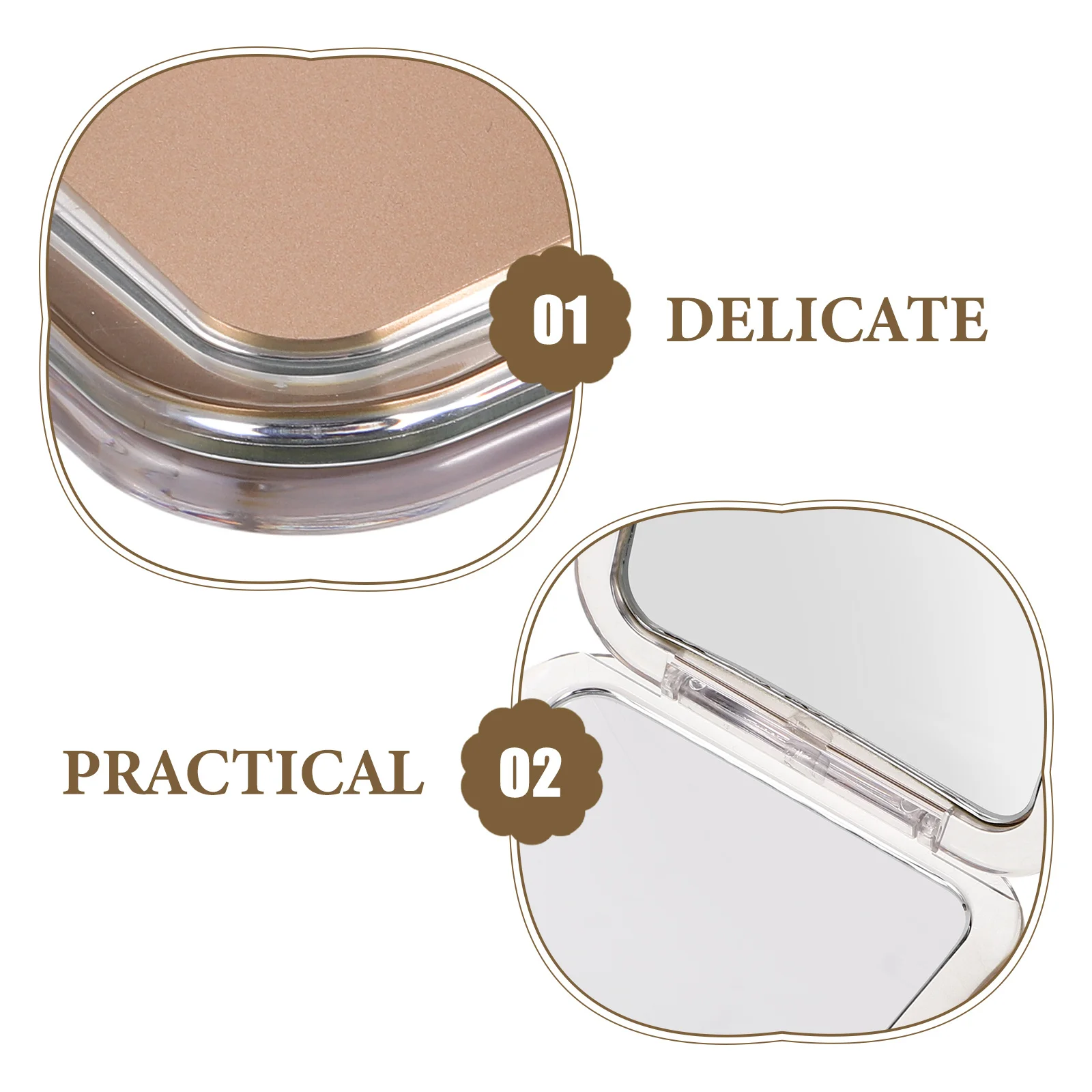 Mini espelho de maquiagem quadrado 10x ampliação dobrável espelho portátil para bolsa de viagem bolso handheld retoque ferramenta