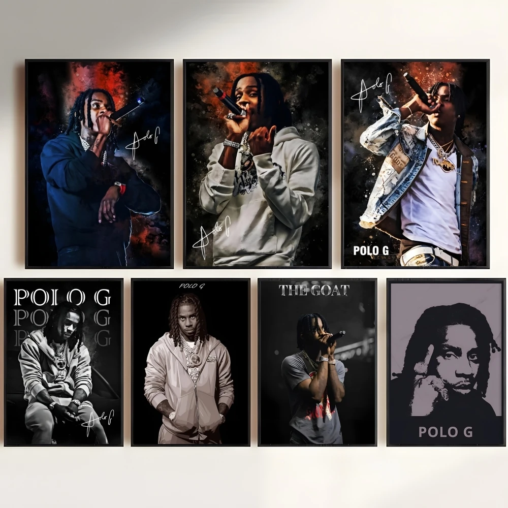 P-Polo G Singer Painting Calligraphy Canvas Painting Art for Bedroom Living Room Home Decor Wall Decoration Decals Gift