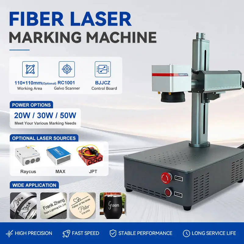 Bluetimes Fiber Laser Marking Machine 20W 30W 60W  JPT Mopa Metal Laser Engraver for Jewelry Stainless Steel Nameplate Marking