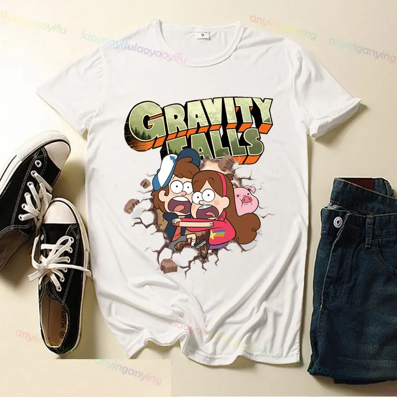 Y2k Anime Shirt -Gravity-Falls-Classics Cute Cartoon Funny Pattern T-Shirts Short-sleev Graphic Clothing Streetwear Casual Wear