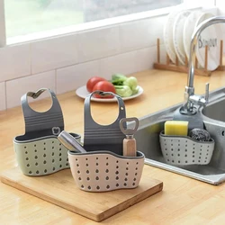 Kitchen Basket Sink Drain Rack Strainer Bathroom Storage Container Thickened Sink Sponge Storage and Drainage Rack