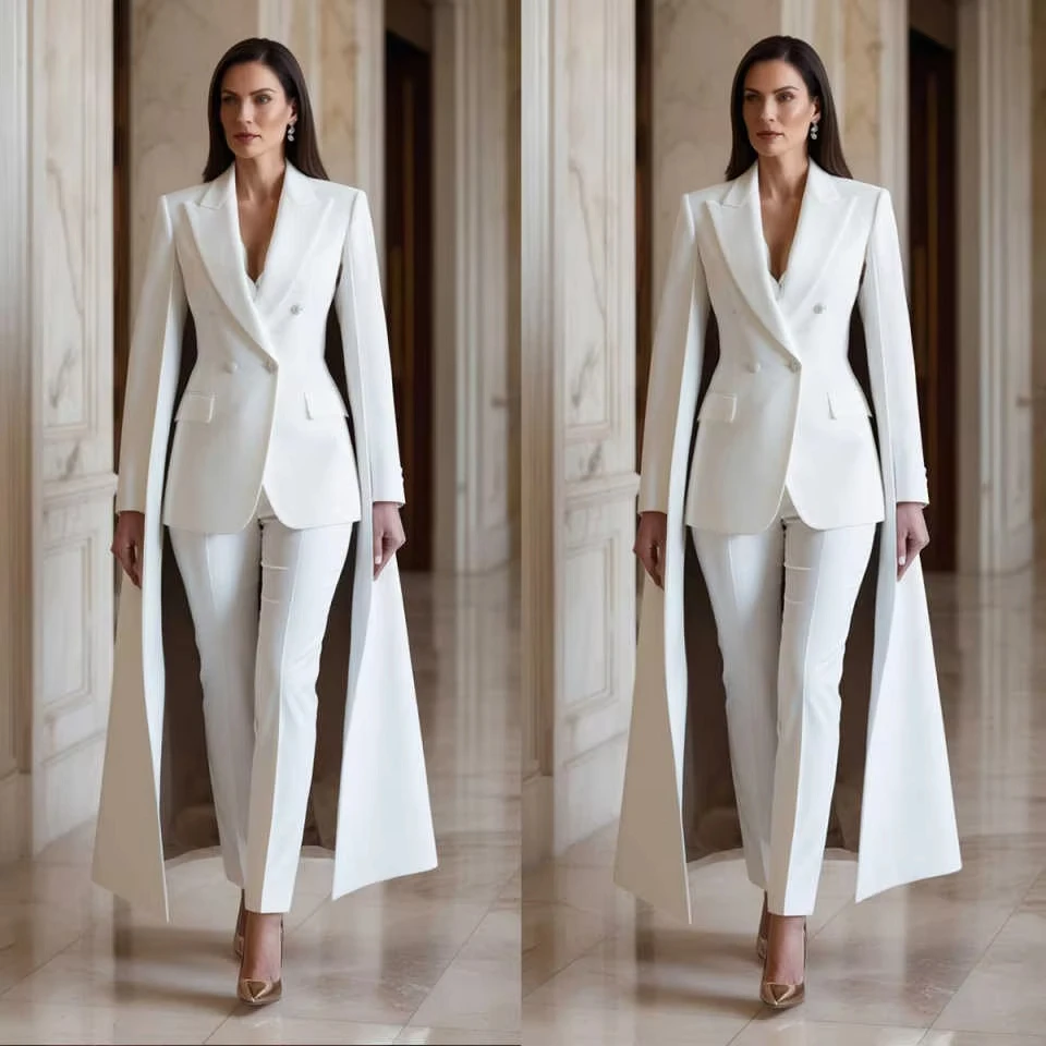 Moeder van de Birde Broekpakken Double Breasted Kantoor Dames Zakelijke gelegenheden Dragen Schoolfeest Verjaardagsfeestje Op maat 2-delig