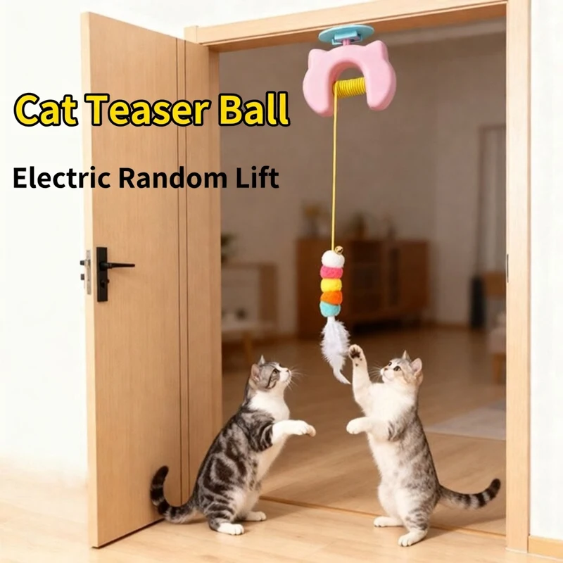 

Hot Selling Cat Supplies Pet Cat Toy Hanging Lifting Ball with Elastic Feather Plush for Fun and Relaxation Cat Accessories