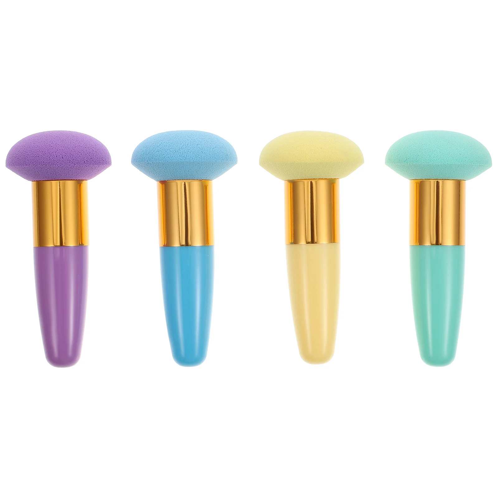

4pcs Premium Makeup Puff Short-Haired Powder Applicator For Women Foundation Tool With Handle Sponge Easy Clean Daily