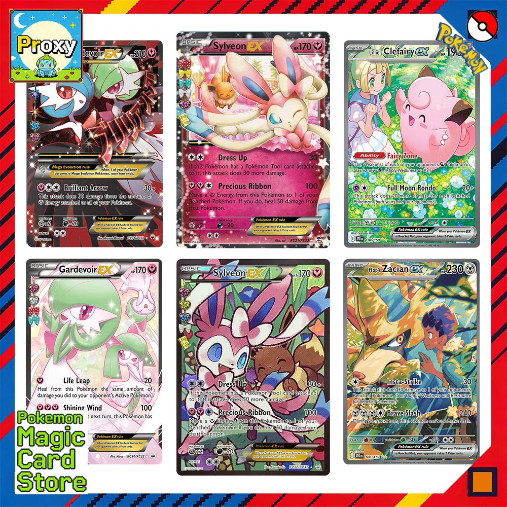 Pokemon Proxy Cards Zacian Journey Together Zoroark Flareon Pikachu Gardevoir Generations Battle Cards PKM DIY PTCG Für die Fans
