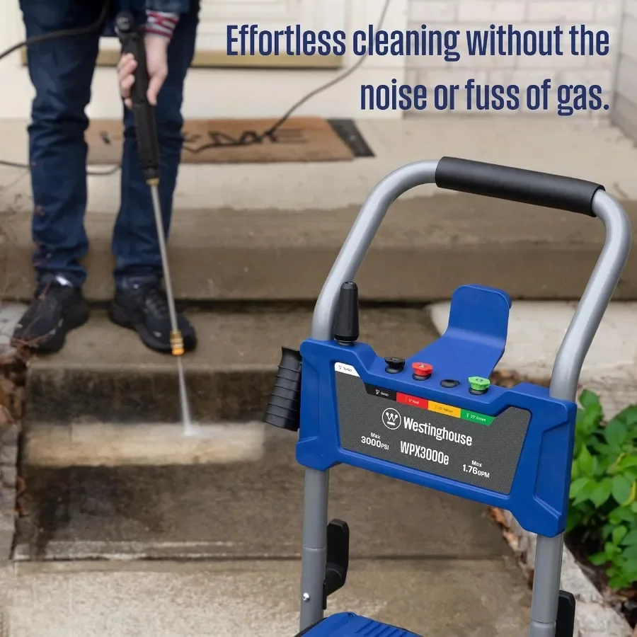 HighPerformance Electric Pressure Washer with 3000 Max PSI and 1.76 Max GPM Induction Motor Technology Builtin Soap Tank Spray