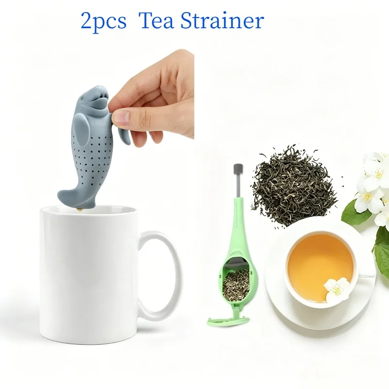 2pcs Tea Set, Tea Strainer, loose leaf Tea infuser, Tea Filter, Tea Infuser, Kitchen Tools