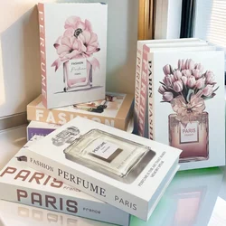Fashion Perfume Decorative Books Home Decor Open Luxury Fake Book Storage Box Coffee Table Shelf Ornaments Interior Decoration
